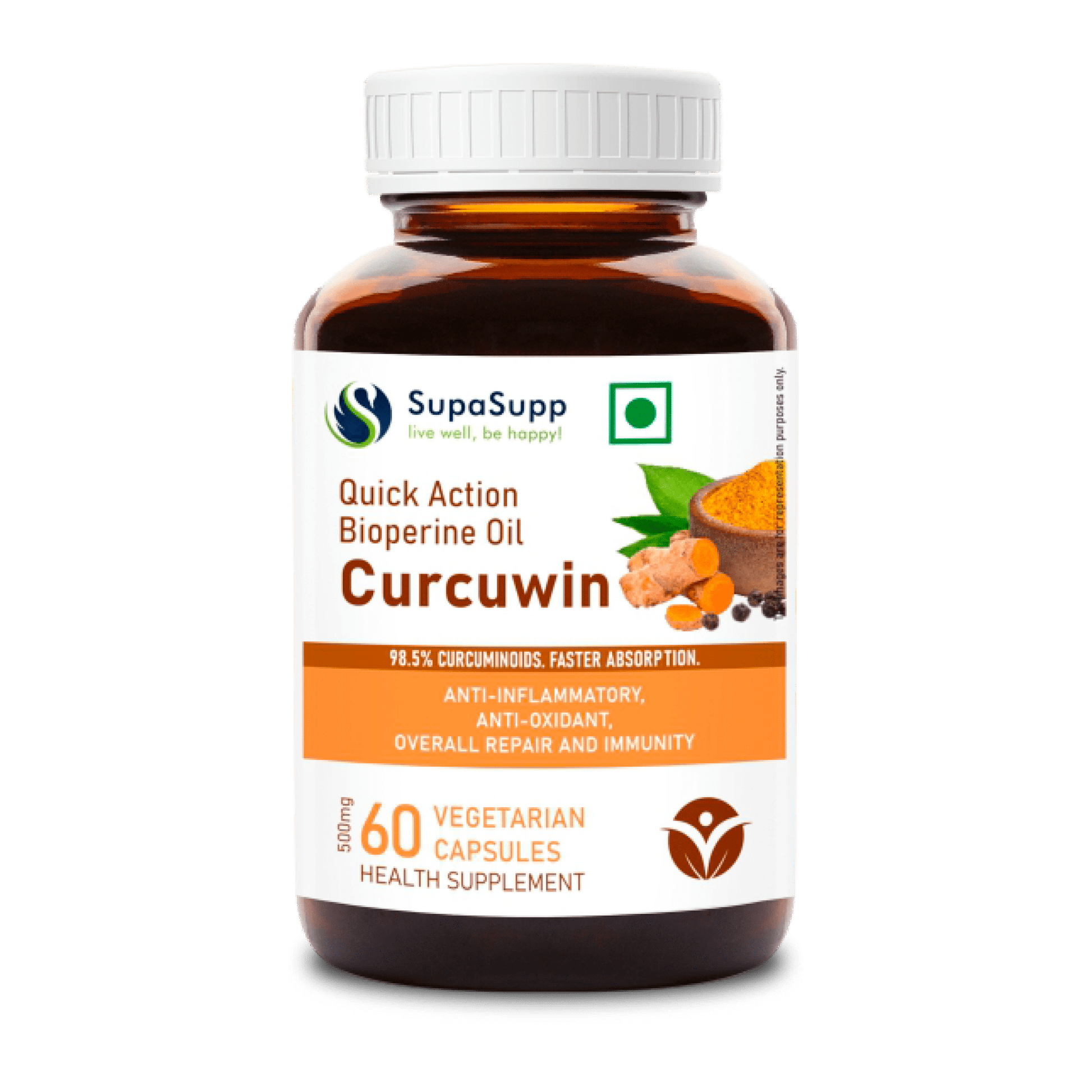 Sri Sri Tattva Herbs Curcuwin Bioperine Oil Capsules