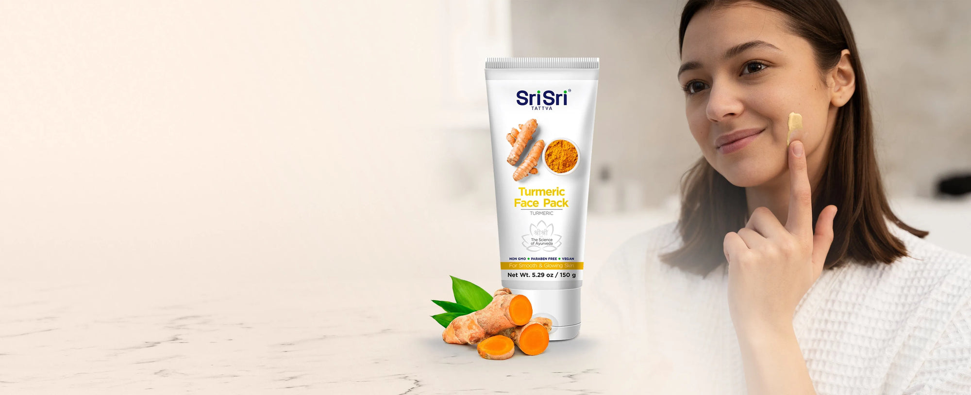 Sri Sri Tattva Turmeric Face Pack - non GMO, paraben free and vegan Ayurvedic skincare