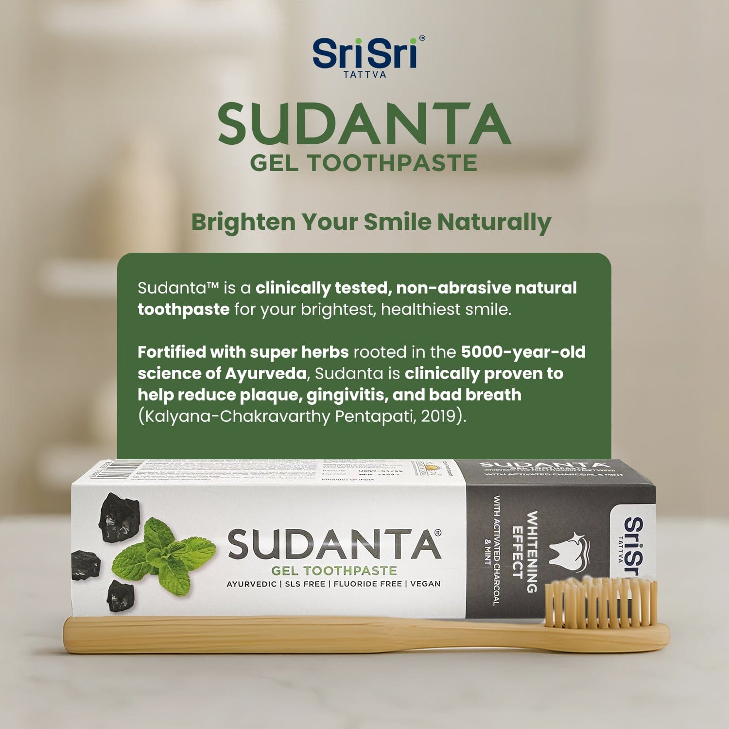 Sri Sri Tattva Cosmetics Sudanta Charcoal Toothpaste - Ayurvedic Oral Care