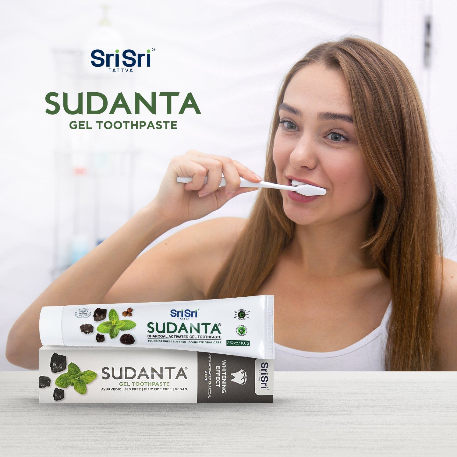 Sri Sri Tattva Cosmetics Sudanta Charcoal Toothpaste - Ayurvedic Oral Care