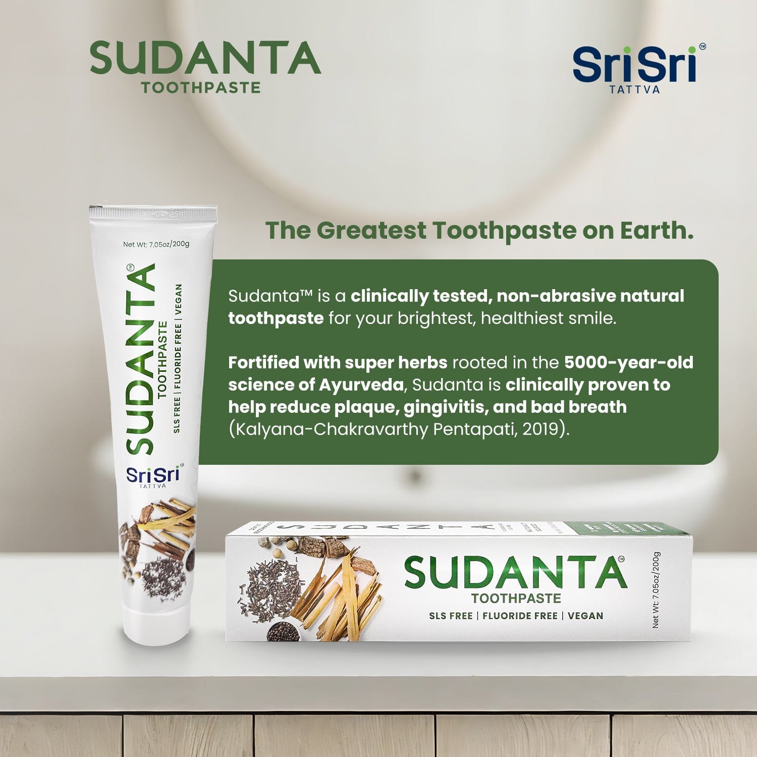 Sri Sri Tattva Cosmetics Sudanta Toothpaste - Ayurvedic Oral Care