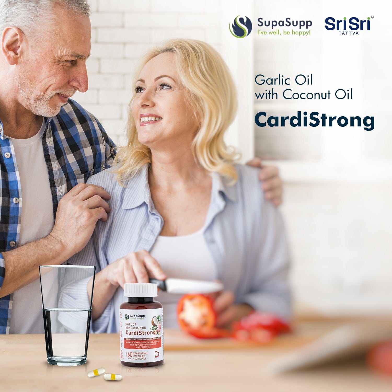 Sri Sri Tattva Herbs CardiStrong Garlic & Coconut Oil Capsules