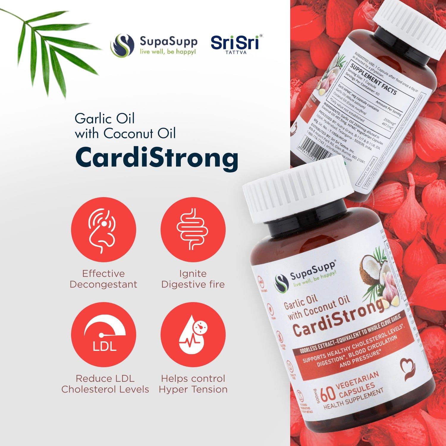 CardiStrong Garlic & Coconut Oil Capsules – Sri Sri Tattva