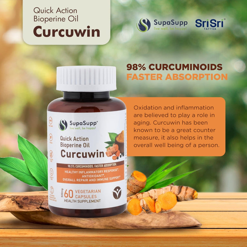 Sri Sri Tattva Herbs Curcuwin Bioperine Oil Capsules