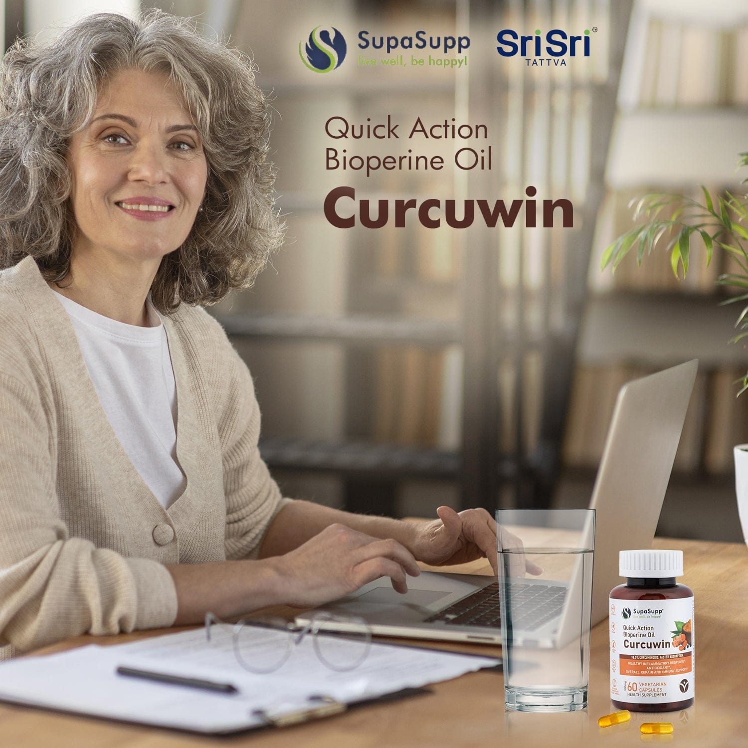 Sri Sri Tattva Herbs Curcuwin Bioperine Oil Capsules