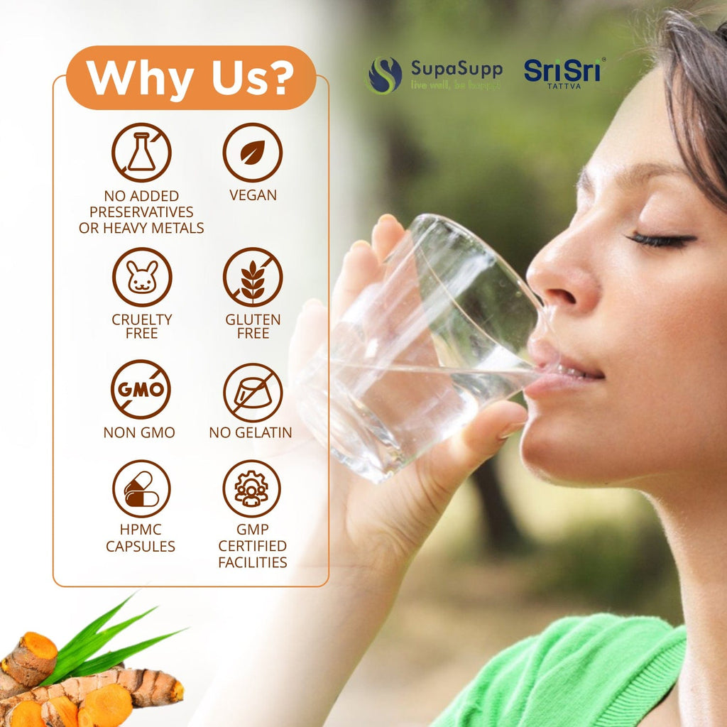 Sri Sri Tattva Herbs Curcuwin Bioperine Oil Capsules