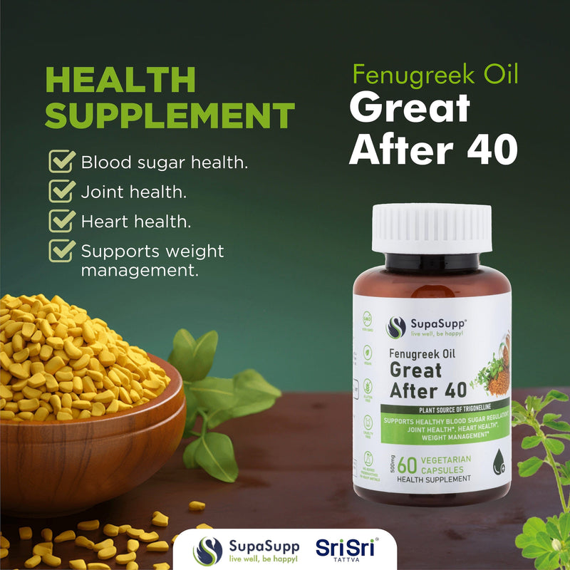 Sri Sri Tattva Herbs Great After 40 Fenugreek Oil Capsules