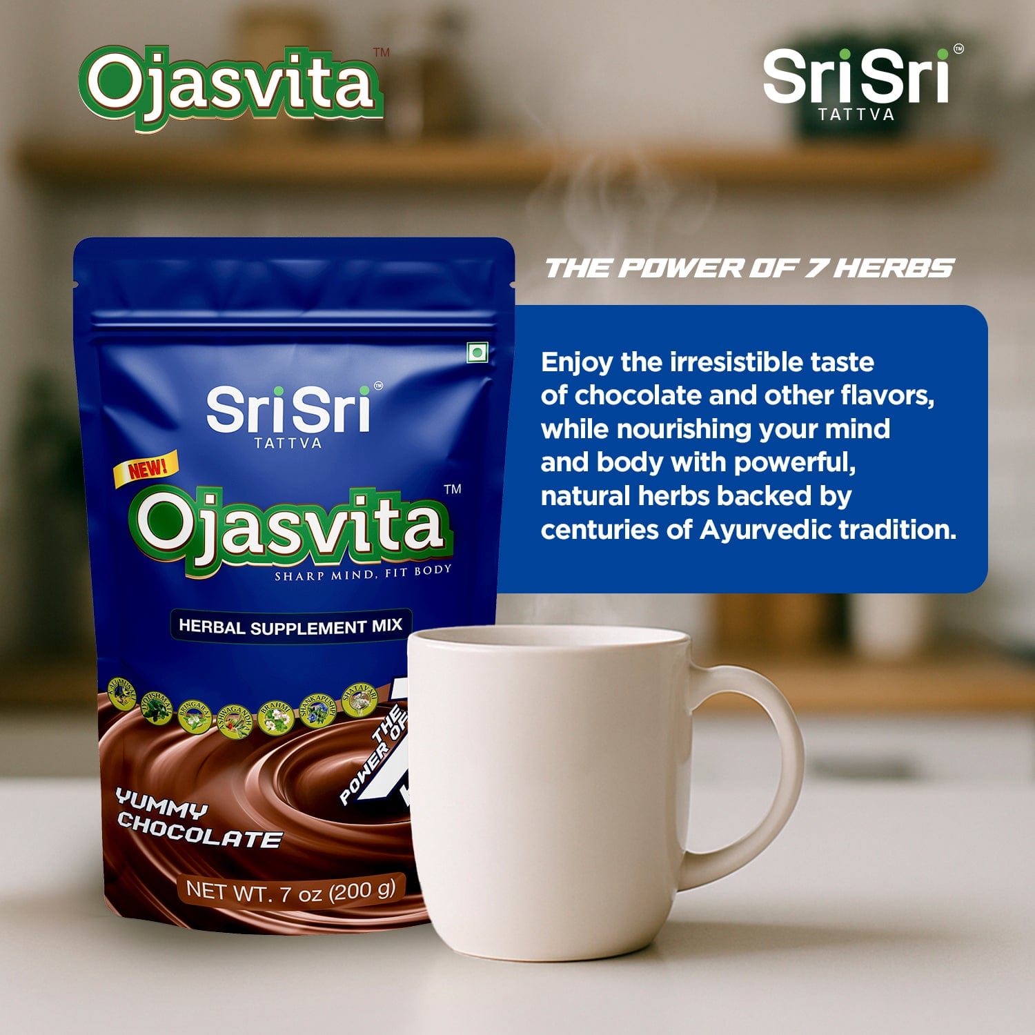 Sri Sri Tattva Herbs Ojasvita Herbal Health Drink - Chocolate