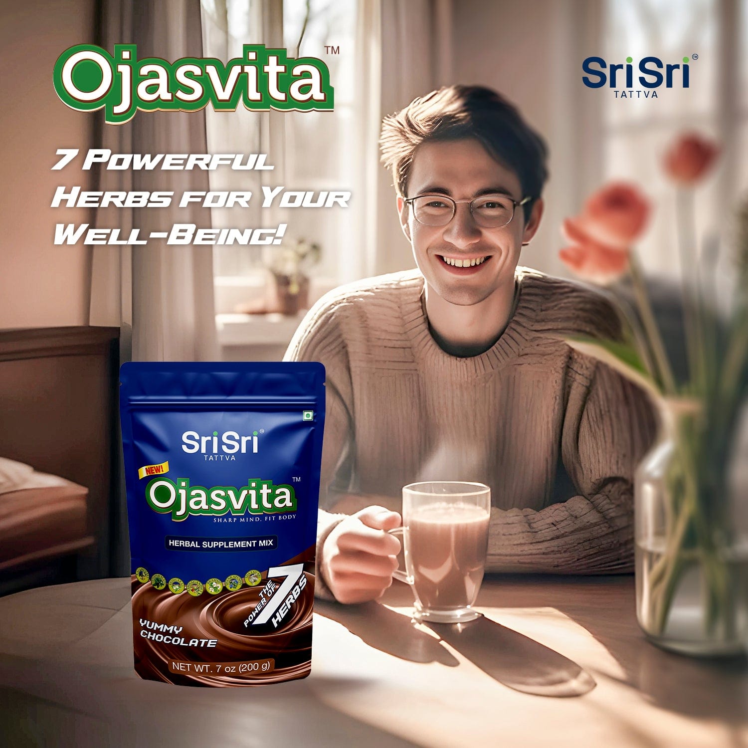 Sri Sri Tattva Herbs Ojasvita Herbal Health Drink - Chocolate