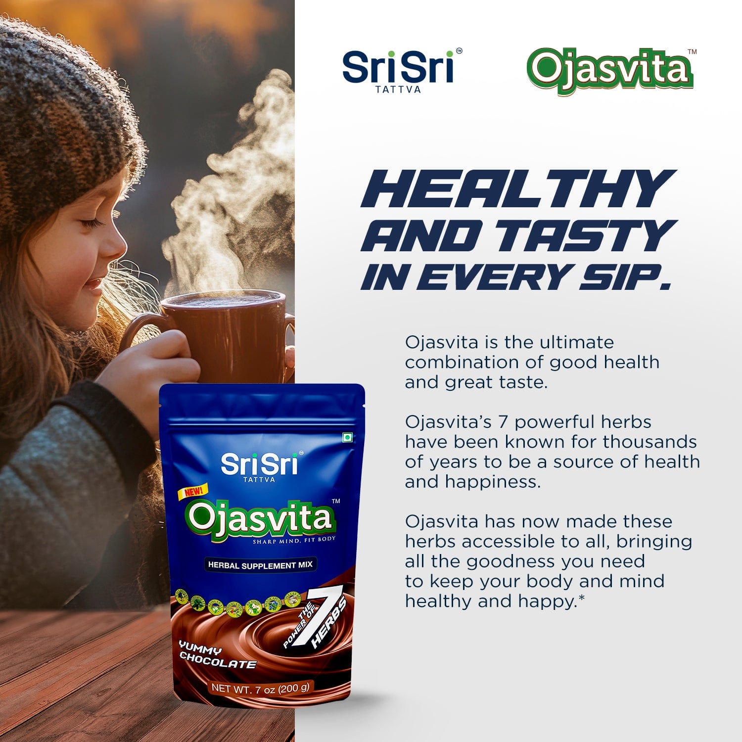 Sri Sri Tattva Herbs Ojasvita Herbal Health Drink - Chocolate
