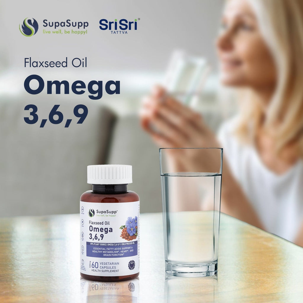 Sri Sri Tattva Herbs Omega 3,6,9 Flaxseed Oil Cap
