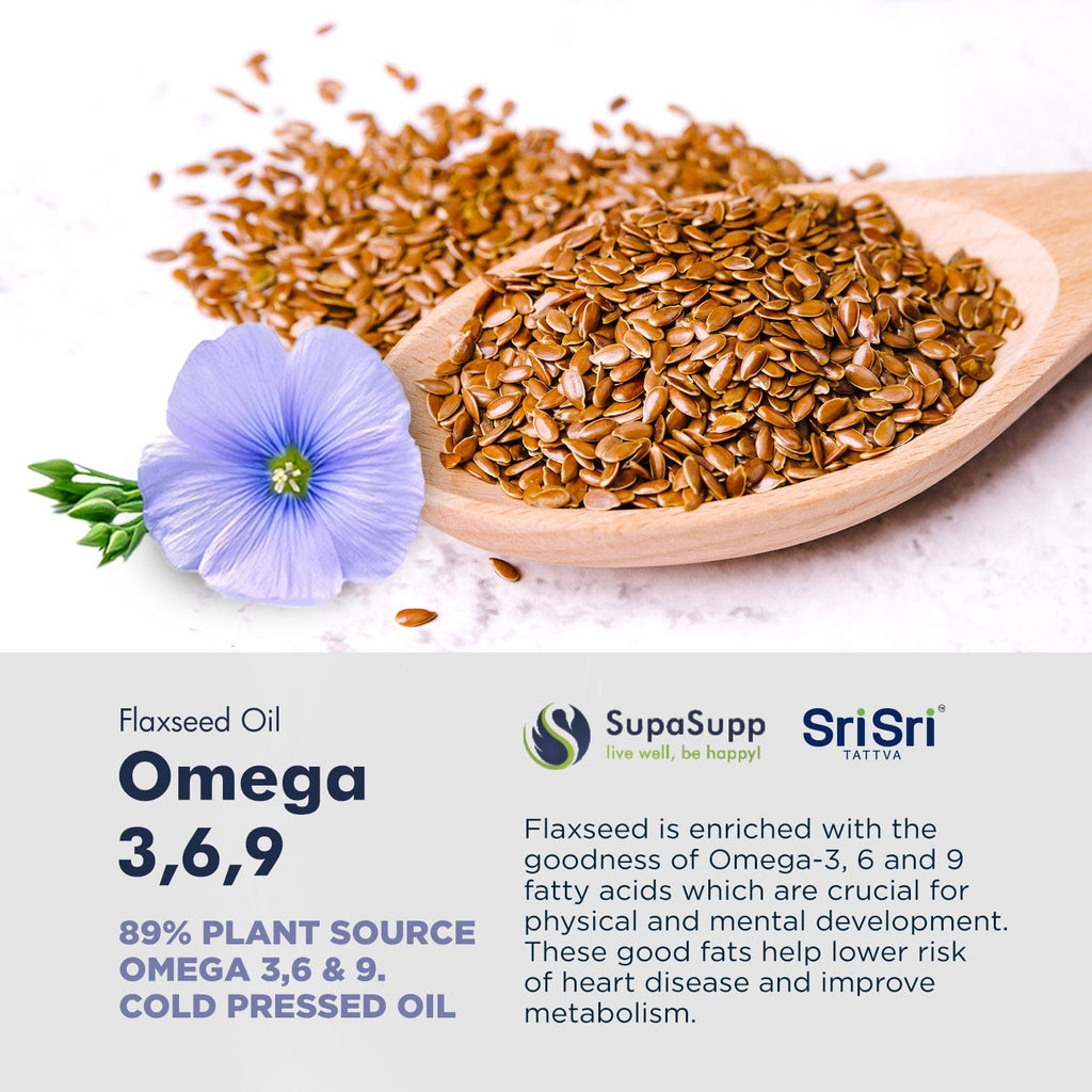 Sri Sri Tattva Herbs Omega 3,6,9 Flaxseed Oil Cap