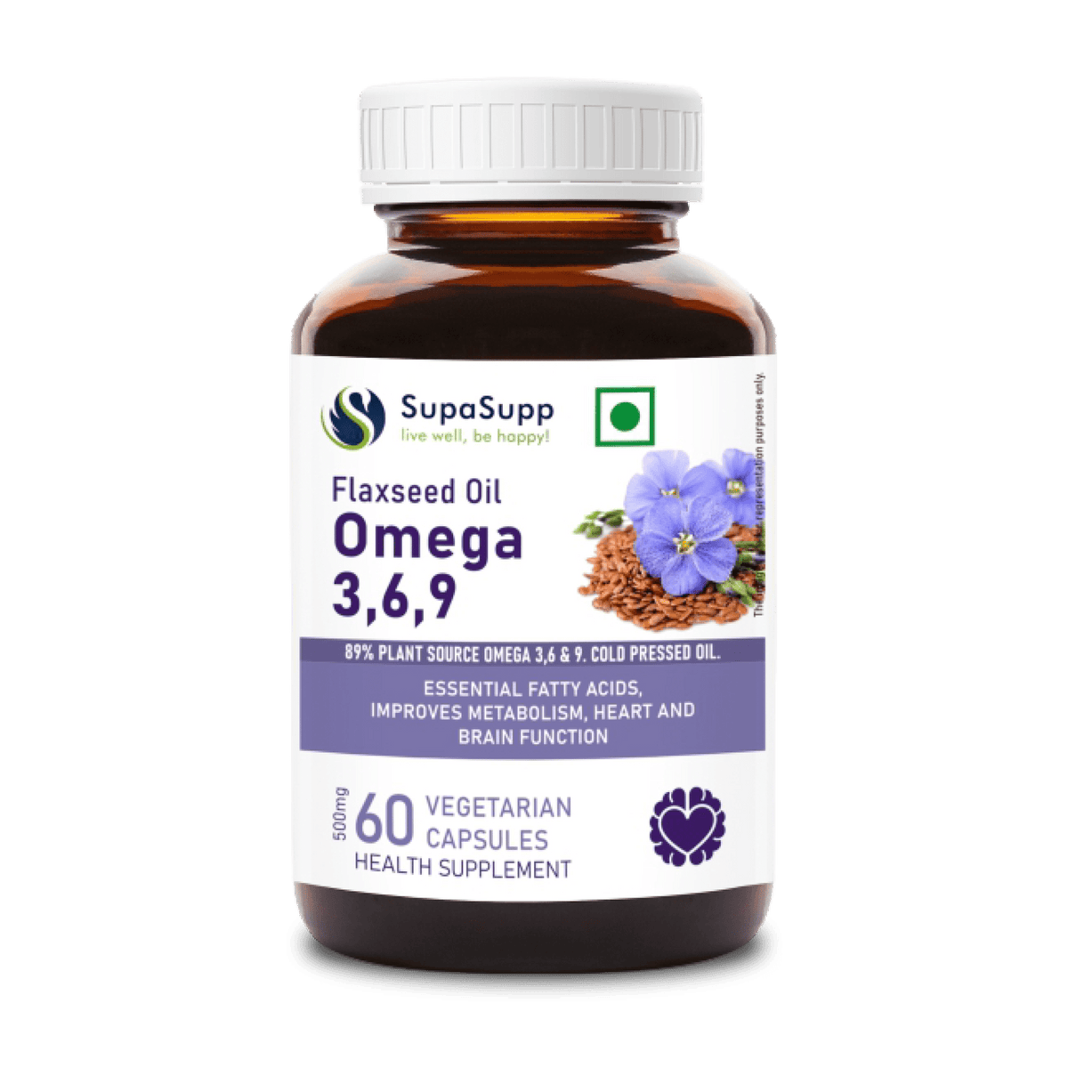 Sri Sri Tattva Herbs Omega 3,6,9 Flaxseed Oil Cap