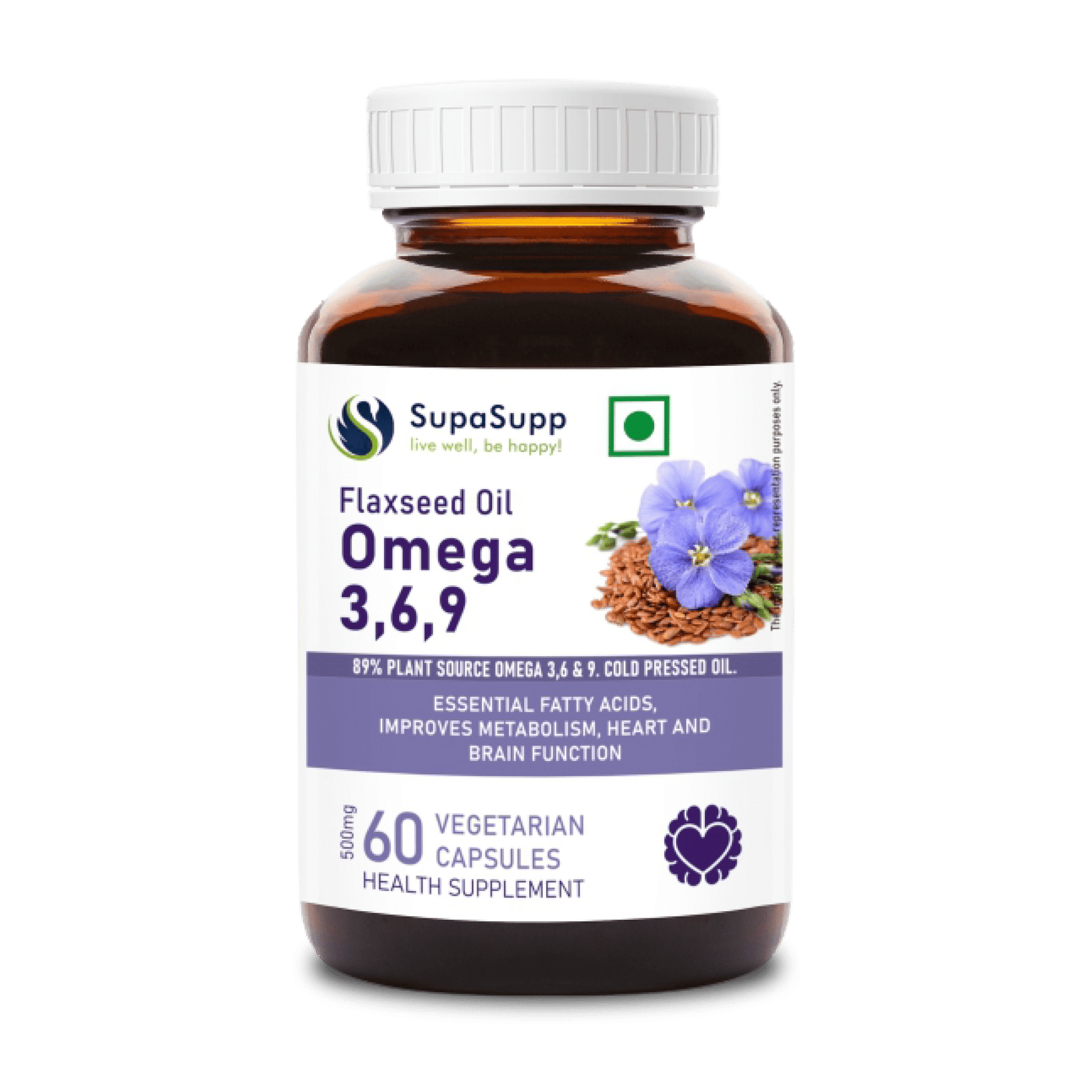 Sri Sri Tattva Herbs Omega 3,6,9 Flaxseed Oil Cap