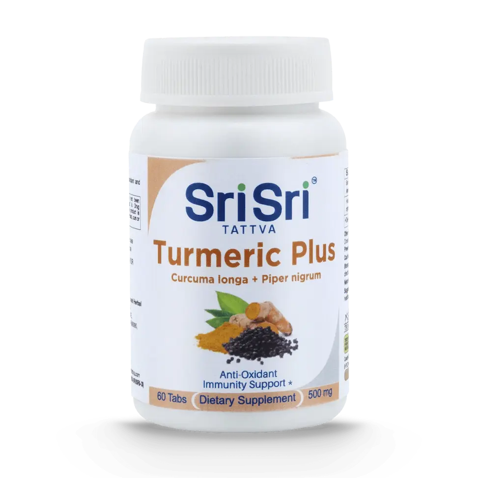Sri Sri Tattva Herbs Turmeric Plus (Curcumin + Black Pepper) - Pain & Immunity Support
