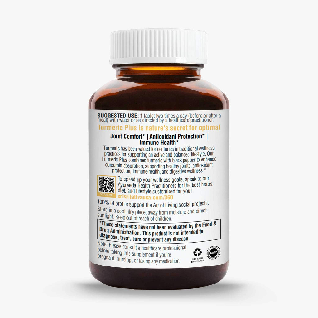 Sri Sri Tattva Herbs Turmeric Plus (Curcumin + Black Pepper) - Pain & Immunity Support
