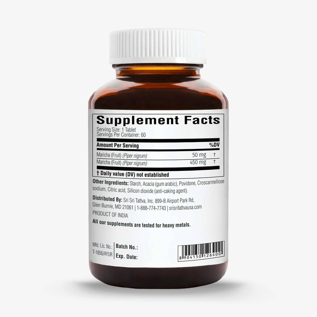 Sri Sri Tattva Herbs Turmeric Plus (Curcumin + Black Pepper) - Pain & Immunity Support