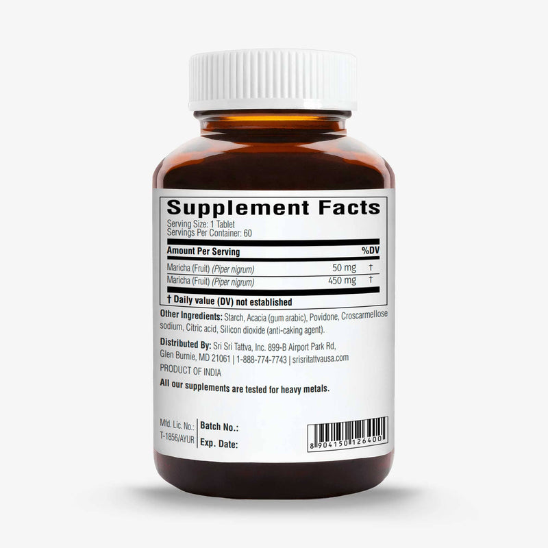 Sri Sri Tattva Herbs Turmeric Plus (Curcumin + Black Pepper) - Pain & Immunity Support