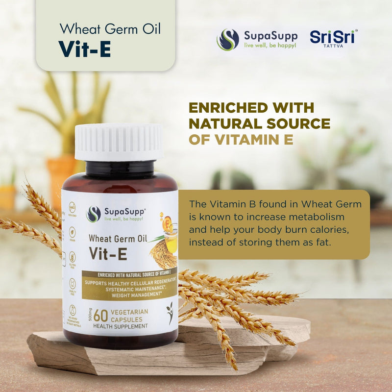 Sri Sri Tattva Herbs Vitamin E- Wheat Germ Oil Capsules